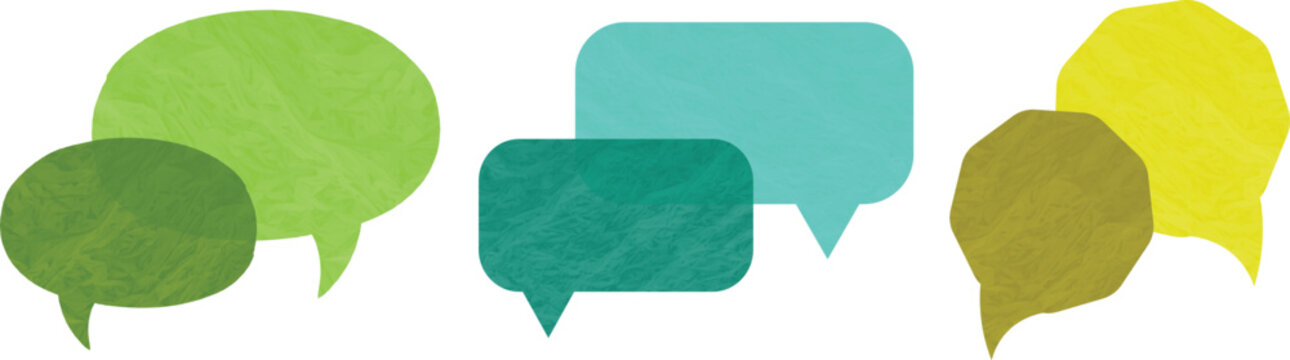 Colorful Watercolor Speech Bubble Set Abstract Chat Message Dialog Icons Collection