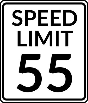 Speed Limit 55 mph Traffic Sign