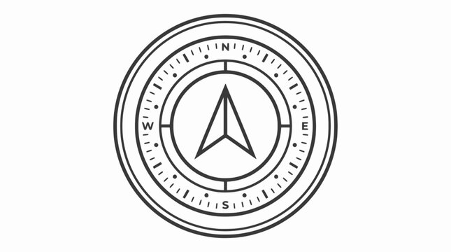 The circular graphic displays a triangular symbol surrounded by concentric rings with markings.