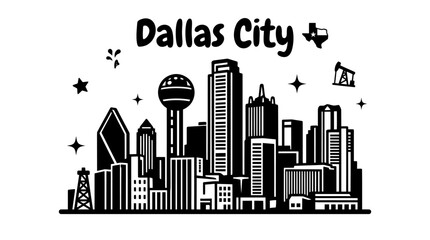 Fototapeta premium dallas city skyline urban architecture downtown landmark travel tourism america usa landscape metropolitan modern historic destination famous district with texas reunion tower sunset
