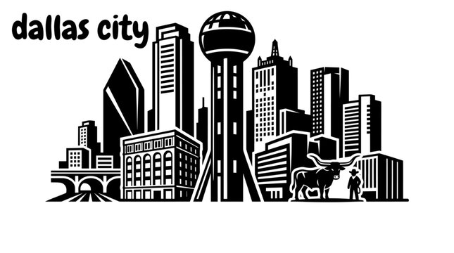 dallas city skyline urban architecture downtown landmark travel tourism america usa landscape metropolitan modern historic destination famous district with texas reunion tower sunset
