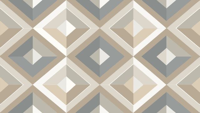 Seamless Geometric Diamond Tile Pattern Vector in Beige and Gray Stone Texture for Modern Background