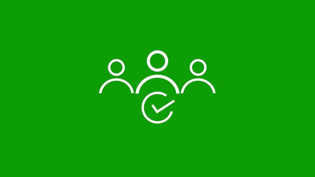Identification access concept man icon animation on black background. right or wrong mark icon animation, membership line icon on white background. Motion graphics of businessman icon.