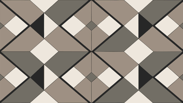 Seamless Geometric Diamond Tile Pattern Vector in Beige and Gray Stone Texture for Modern Background
