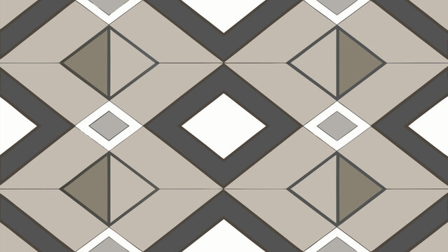 Seamless Geometric Diamond Tile Pattern Vector in Beige and Gray Stone Texture for Modern Background