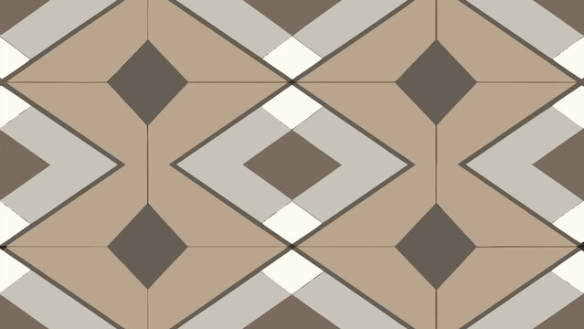 Seamless Geometric Diamond Tile Pattern Vector in Beige and Gray Stone Texture for Modern Background