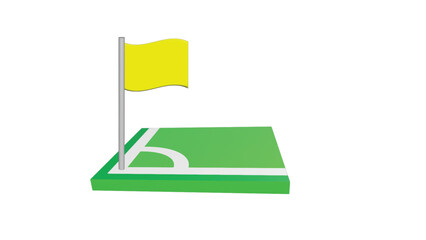 Soccer Field Corner Flag Illustration for Sports Game Graphics © elfatih