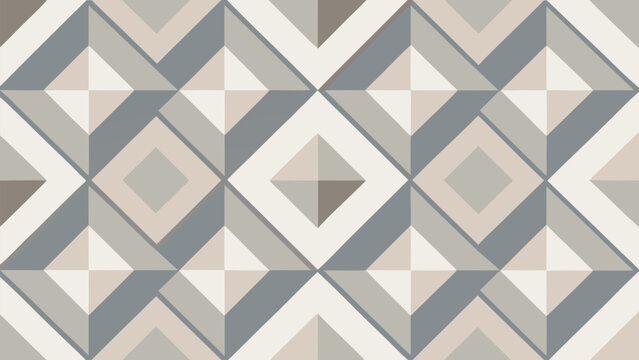 Seamless Geometric Diamond Tile Pattern Vector in Beige and Gray Stone Texture for Modern Background