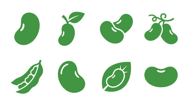 Green bean and lima bean icons for food.