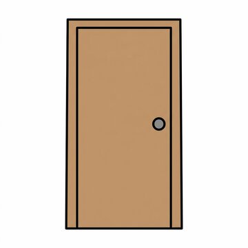 Simple brown wooden door icon
