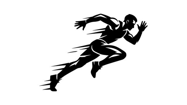 velocity Unleashed, Momentum in Motion, Sprint Icon, Power and Precision, Dynamic Athlete Silhouette