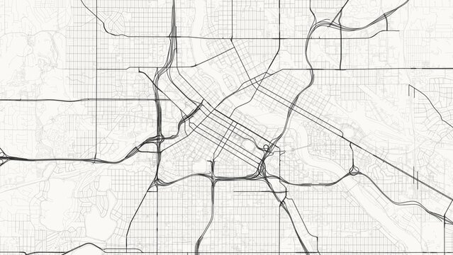 4K Minimalist Scandinavian City Street Map of Minneapolis, USA &mdash; High Resolution Road Network Poster