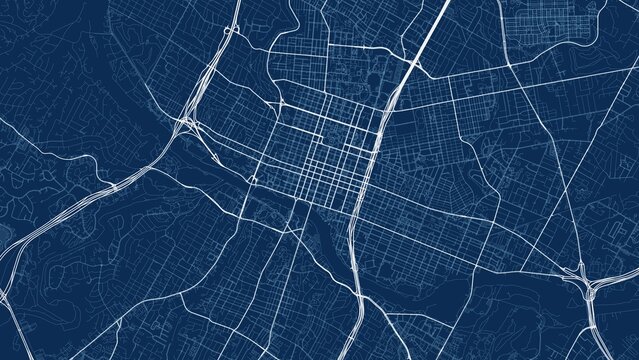 4K Technical Blueprint City Street Map of Austin, USA &mdash; High Resolution Road Network Poster