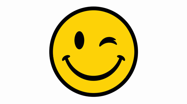 Classic yellow winking smiley face emoji icon.