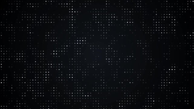 4K Abstract Silver digital dot matrix background loop. Futuristic technology data grid animation.
