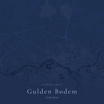 Blueprint Map of Gulden Bodem, Netherlands | Architectural Line Art Poster