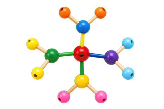 Colorful wooden bead construction toy