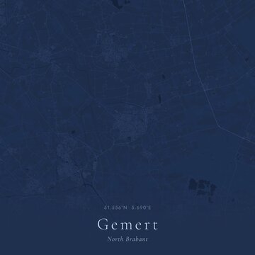 Blueprint Map of Gemert, Netherlands | Architectural Line Art Poster