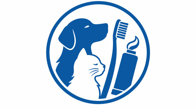 Veterinary dental hygiene logo with dog and cat profiles.