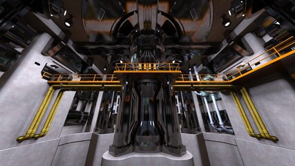 Obraz premium 作業通路 3DCGレンダリング