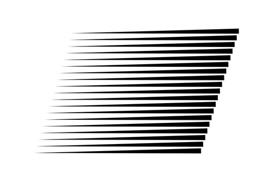 Black horizontal speed lines representing motion and fast movement