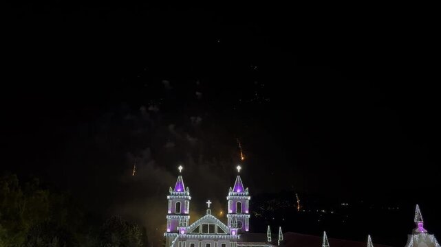 Fireworks near the church
