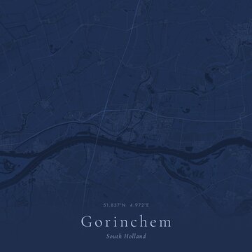 Blueprint Map of Gorinchem, Netherlands | Architectural Line Art Poster