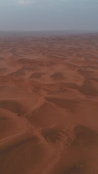 Vertical Aerial View of Desert Sand Dunes After Rain in Saudi Arabia