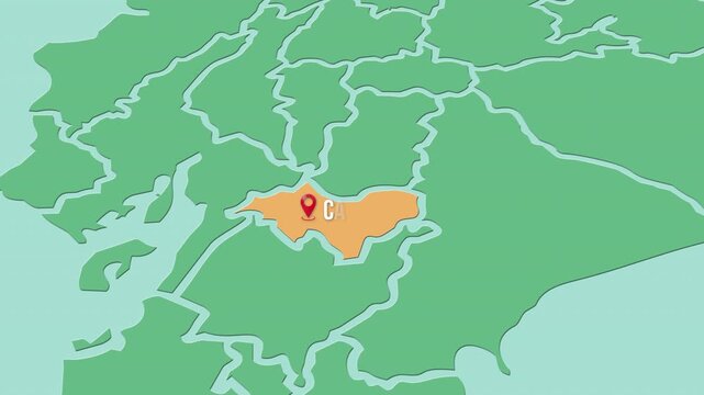 Mapa de Ecuador con divisi&oacute;n pol&iacute;tica resaltando la provincia Ca&ntilde;ar