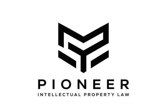 Pioneer Intellectual Property Law Geometric Monogram Logo