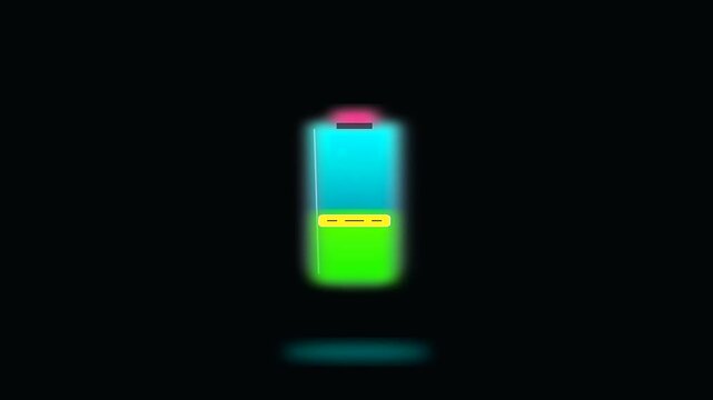 a glowing digital battery interface represents sustainable commuting energy levels during the golden week holiday period while showing power status in a vibrant modern screen display