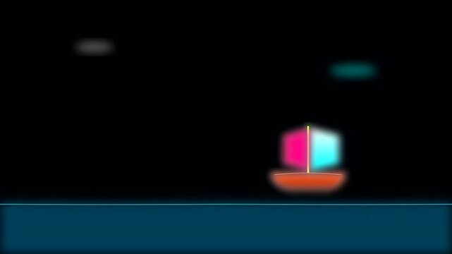 Minimalist sail boat navigating across calm waters during a golden week providing a serene visual metaphor for efficient and sustainable commuting within a stylized digital landscape