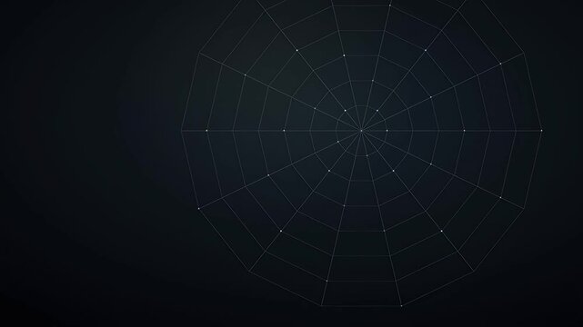 Abstract radial graph diagram showing complex data analysis measurement performance metrics technology background visual representation of information flow
