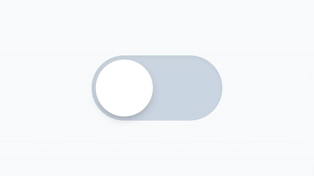 Minimalist Toggle Switch Animation Turning From On To Off.