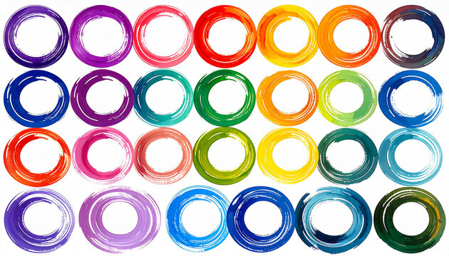 Colorful Brushstroke Circles Pattern for Creative Design