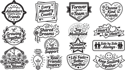 Obraz premium motivational quotes emblem vector set