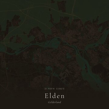 Dark Map of Elden, Netherlands | Moody Linen Wall Art