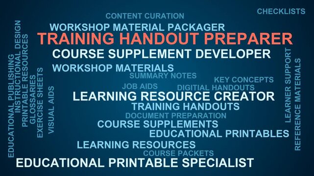 Training Handout Preparer Word Cloud