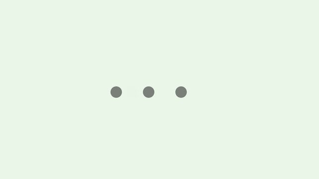 Minimalist gray typing (loading) animation of dots on a white background.