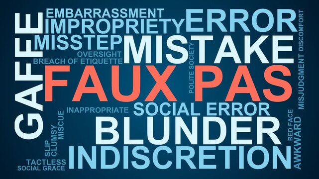 Faux Pas Word Cloud