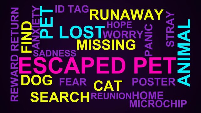 Escaped Pet Word Cloud