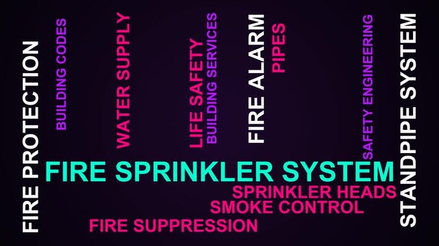 Fire Sprinkler System Word Cloud