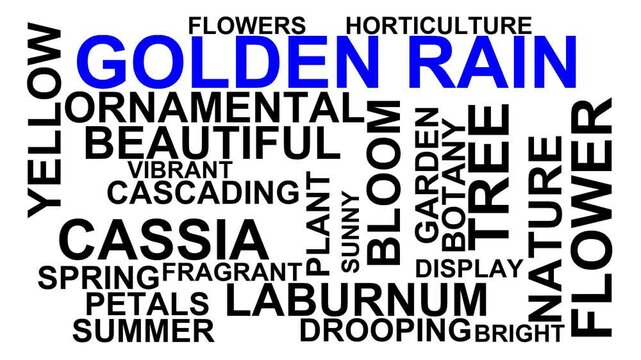 Golden Rain Word Cloud