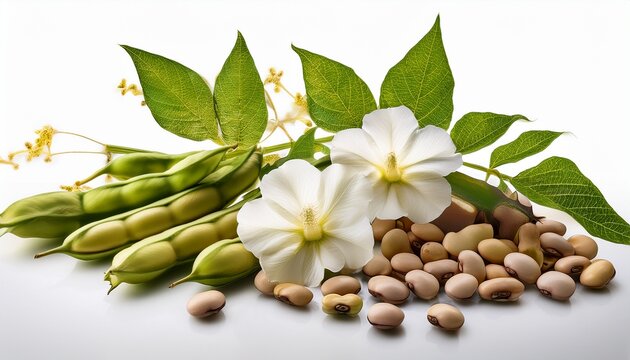 Kudzu Vine Pods Flowers And Beans Isolated On Transparent Background