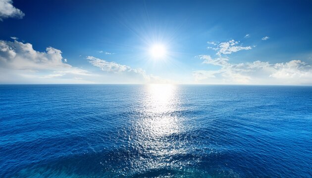 Blue Ocean And Sun