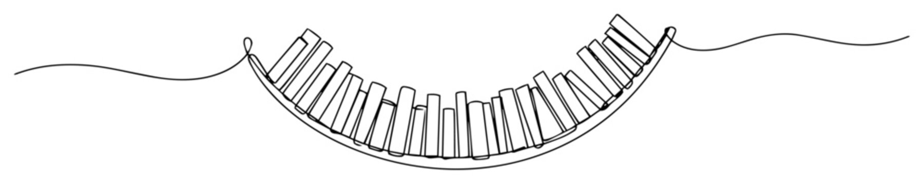 Book bridge across gap outline concept