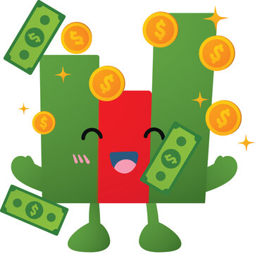 Cartoon character with green and red colors