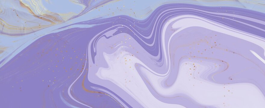 Luxury Lavender Marble Abstract Background with Gold Foil &ndash; Elegant Fluid Art Texture