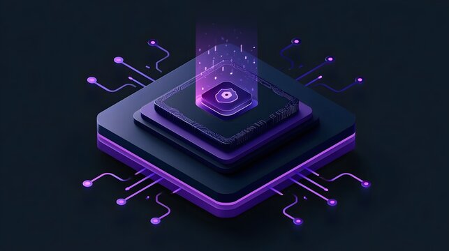 Isometric illustration of a layered API security gateway with glowing shield emblem