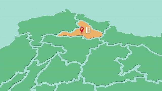 Mapa de Ecuador con divisi&oacute;n pol&iacute;tica resaltando la provincia Imbabura con su capital Ibarra